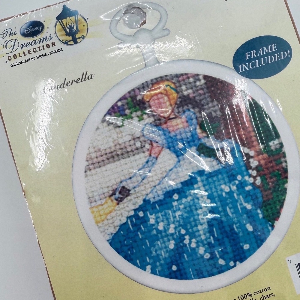 Disney Dreams Thomas Kinkade Cinderella 3" Mini Cross Stitch Kit MCG 52652A OOP⁠